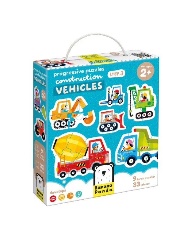 Banana Panda Progressive Puzzles - Construction Vehicles