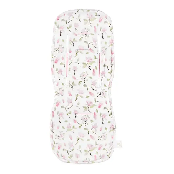 MAYLILY Bamboo Anti-Sweat Breathable 3D Stroller Pad - Pink Magnolias