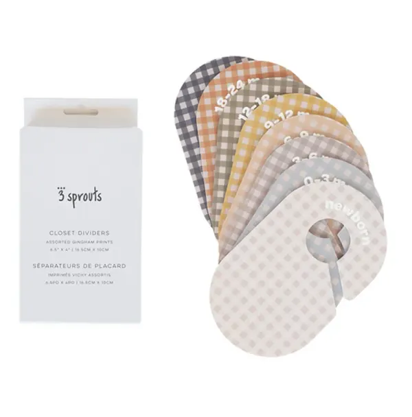 3 Sprouts closet dividers (newborn to 24 months) - gingham
