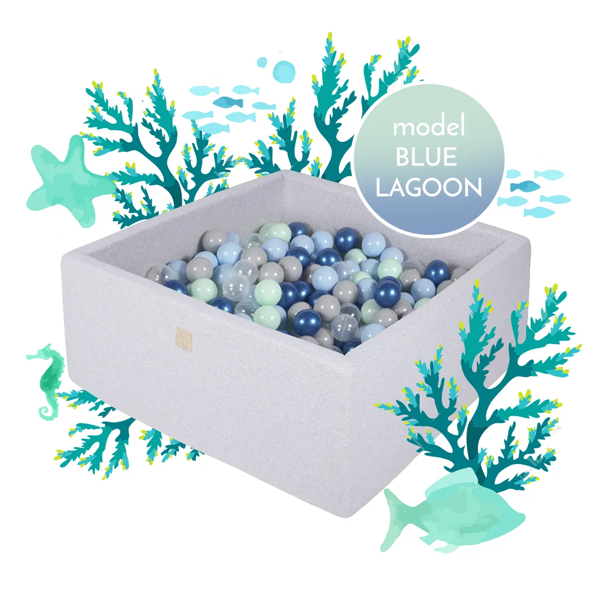 MeowBaby® Blue Lagoon Square Ball Pit + 250 balls MeowBaby® Blue Lagoon Square Ball Pit + 250 balls