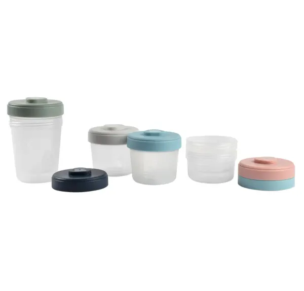 BEABA Set of 6 Stackable Food Portion Jars (2 x 90ml, 150ml, 250ml)