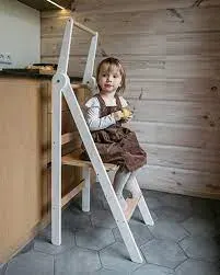 Leg & Go Foldable Learning Tower - White 2