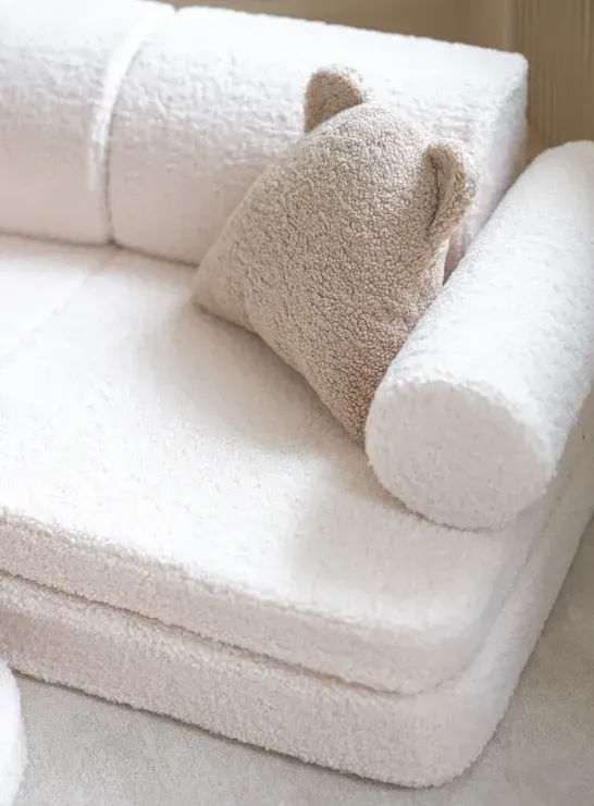 Wigiwama Settee Kids Sofa - Cream White Boucle 2