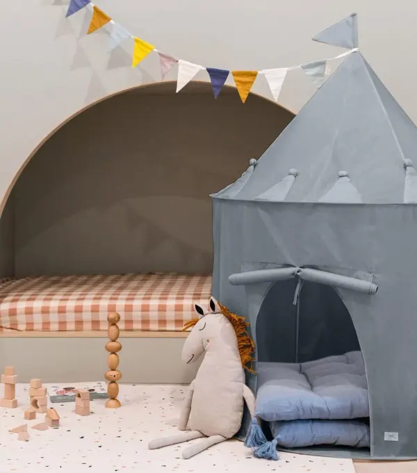 3 sprouts tradewinds blue recycled fabric play tent 2