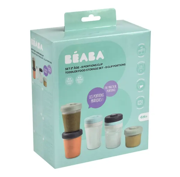 BEABA Food Jar Portions Set of 8 4x150/250ml 2