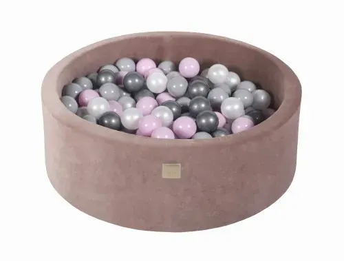 MeowBaby® Pink Pearl Velvet Round Ball Pit + 200 balls