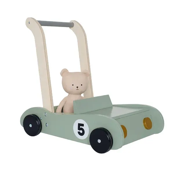 Jabadabado Baby Walker Green Racer Teddy - with Soft toy included