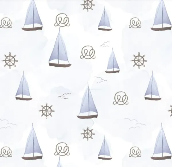 MAYLILY Bamboo Pram (Carrycot) Sheet - Sailboats 2