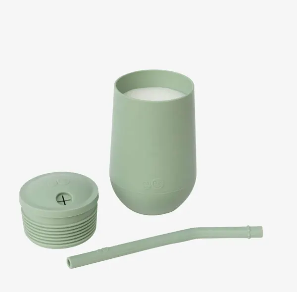 ezpz Happy Toddler Cup + Straw Training Set Sage 2
