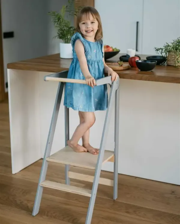 Leg & Go Foldable Helper Learning Tower - Grey 2