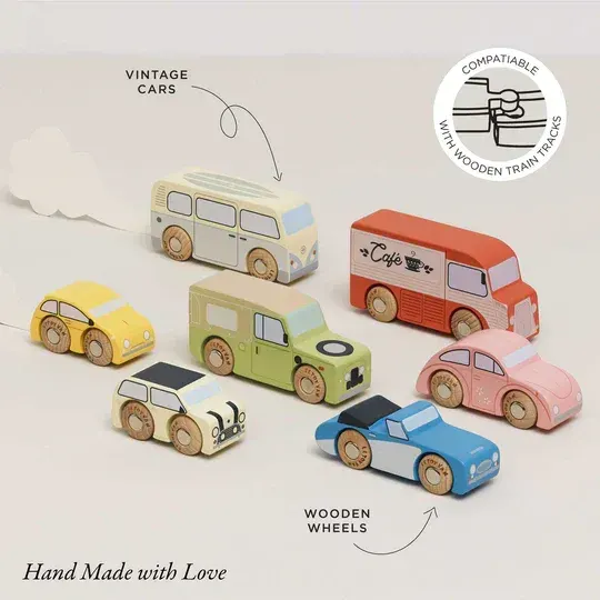 Vintage Toy Cars - set of 7 wooden toys 2