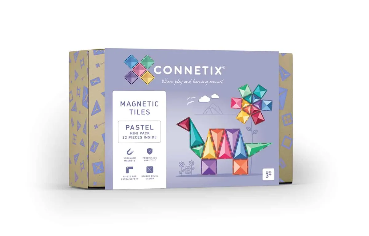 Connetix Magnetic Tiles - 32 Piece Mini Pack - Pastel Connetix Magnetic Tiles - 32 Piece Mini Pack - Pastel
