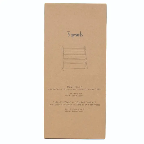 3 Sprouts - taupe flowers recycled fabric book rack 2