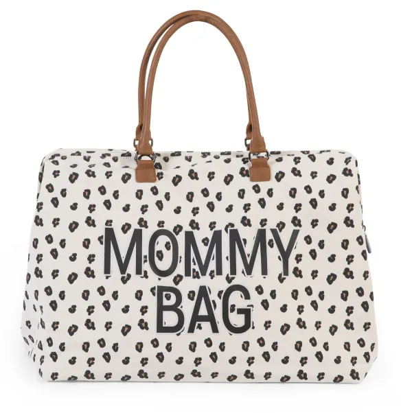 Childhome Mommy Bag Nursery Bag Off white with Leopard Print