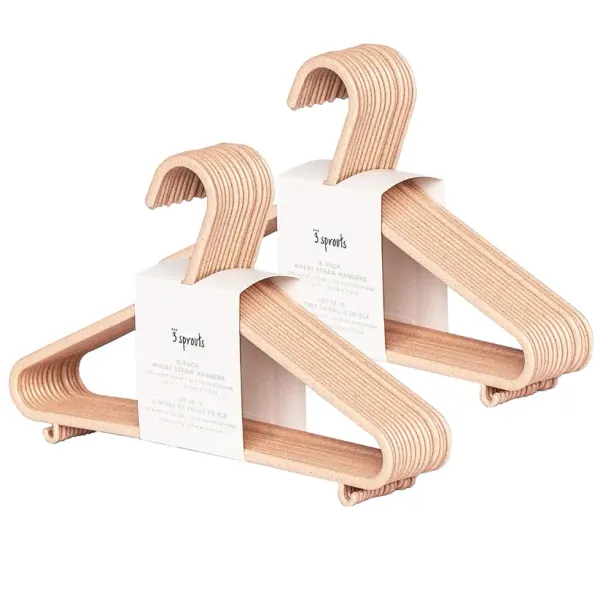 3 Sprouts pink speckles wheat straw hangers (15 per set)
