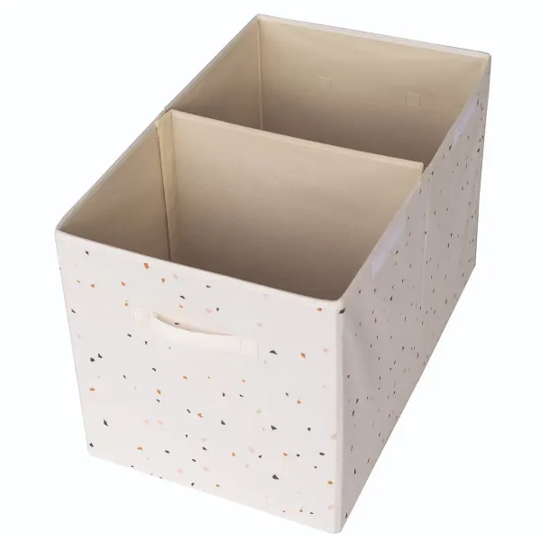3 Sprouts terrazzo cream recycled fabric folding storage chest 2