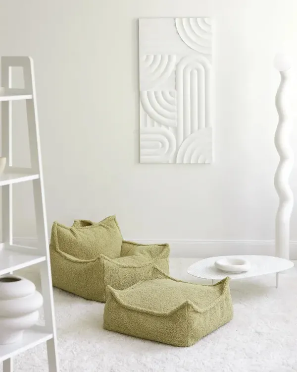 Wigiwama Beanbag Chair - Matcha Teddy Boucle 2