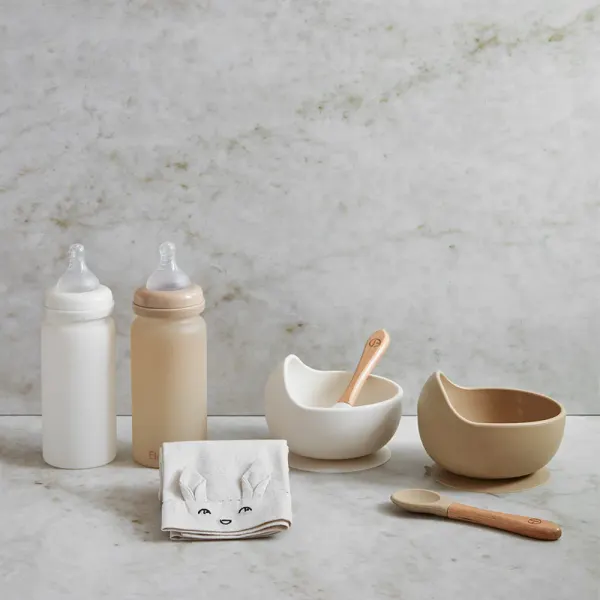 ELODIE Glass Feeding Bottle - Vanilla White 2