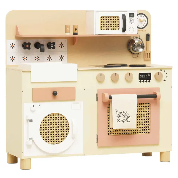 Le Toy Van Family Size Wooden Play Kitchen with microwave & washing machine