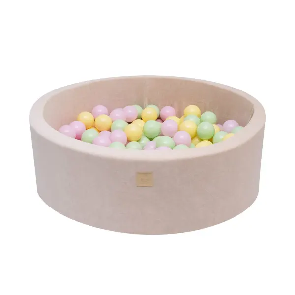 MeowBaby® Spring Velvet Round Ball Pit + 250 balls 2