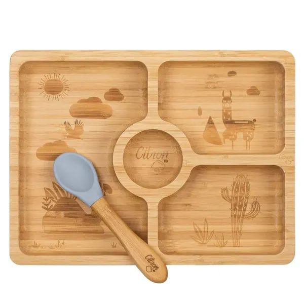 CITRON Bamboo Plate & Spoon with Suction