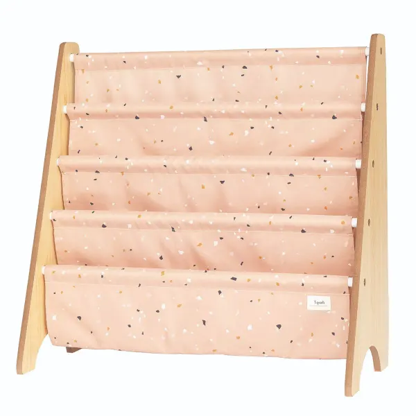 3 Sprouts Terrazzo Clay Recycled Fabric Book Rack