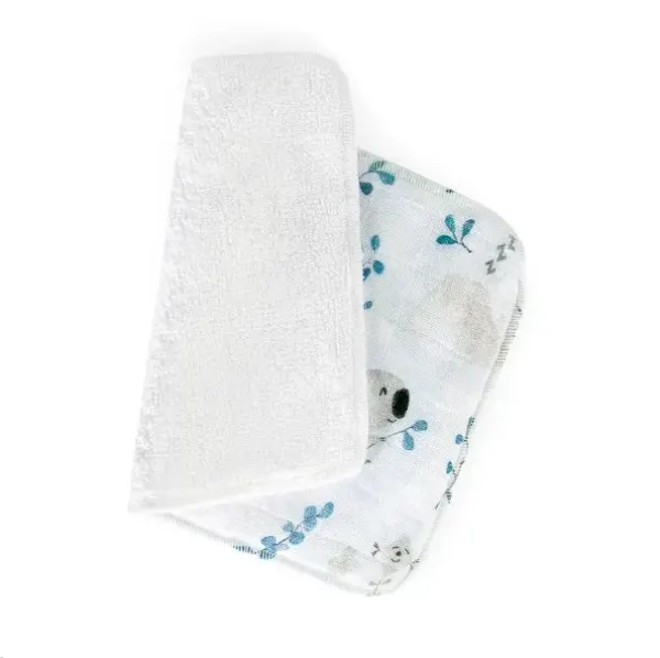 Maylily Bamboo Washcloths - 5 Pack - Blue Nature 2