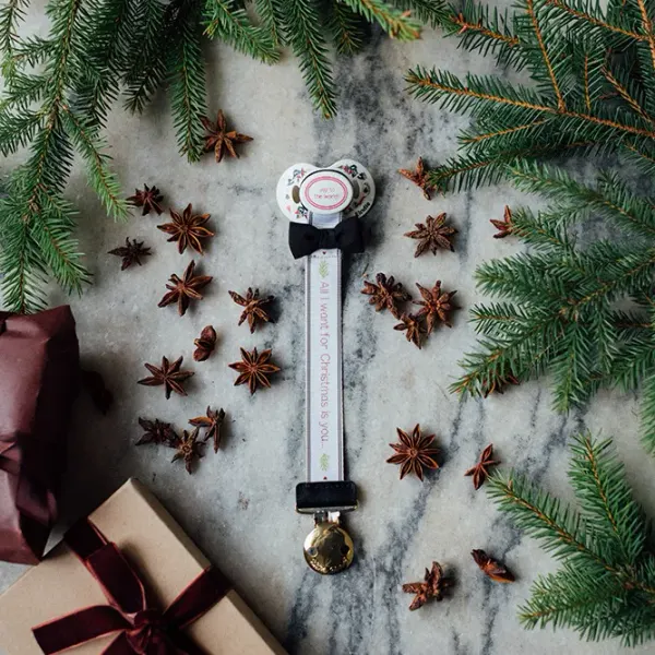 ELODIE - Pacifier Clip - Joy to the world Christmas Limited Edition 2