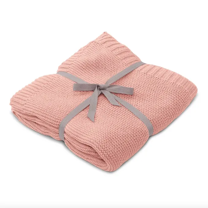 Vanilla Copenhagen Knitted 100% ORGANIC Cotton Blanket - Misty Rose Vanilla Copenhagen Knitted 100% ORGANIC Cotton Blanket - Misty Rose