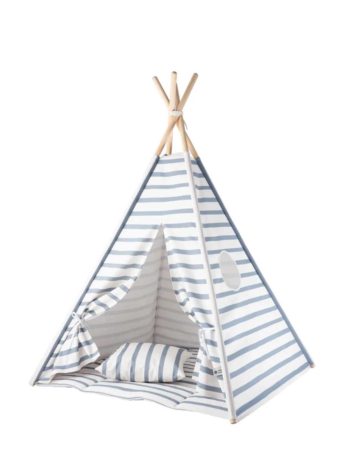 Wigiwama Blue Stripes Teepee Set (use Outdoor/Indoor) Wigiwama Blue Stripes Teepee Set (use Outdoor/Indoor)