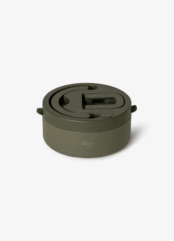 CITRON Triple Wall Insulated Food Jar 400ml with Divider - Khaki Green