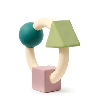 Oli & Carol x Bauhaus Movement Teething Ring - soft colours