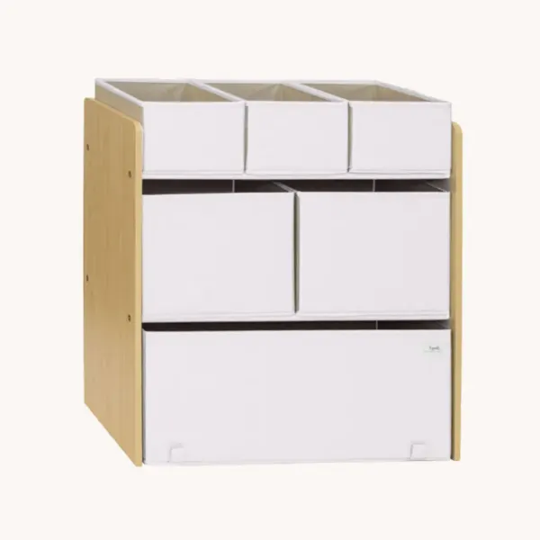 3 Sprouts cream recycled fabric multi-bin toy organizer