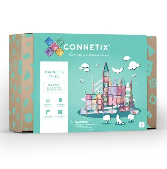Connetix Magnetic Tiles - 106 Piece Ball Run Pack - Pastel Connetix Magnetic Tiles - 106 Piece Ball Run Pack - Pastel