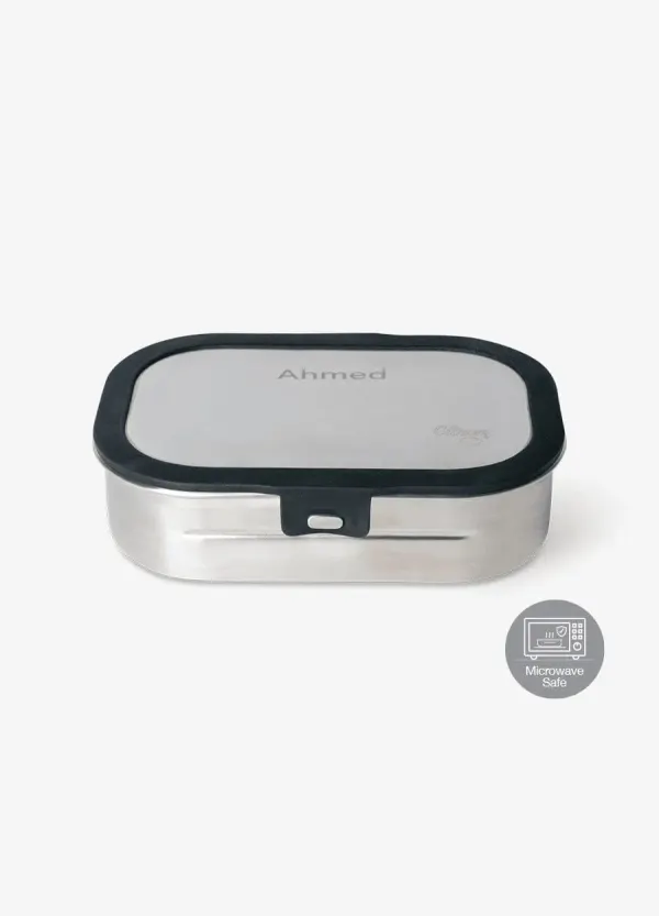 Citron Stainless Steel Lunchbox - 2 Compartment - Black
