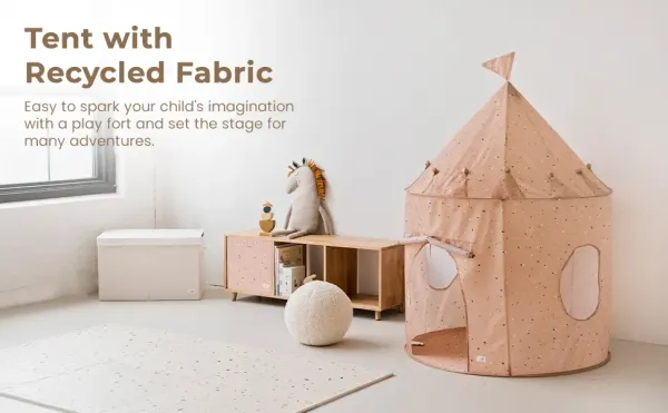 3 sprouts Pink recycled fabric play tent 2