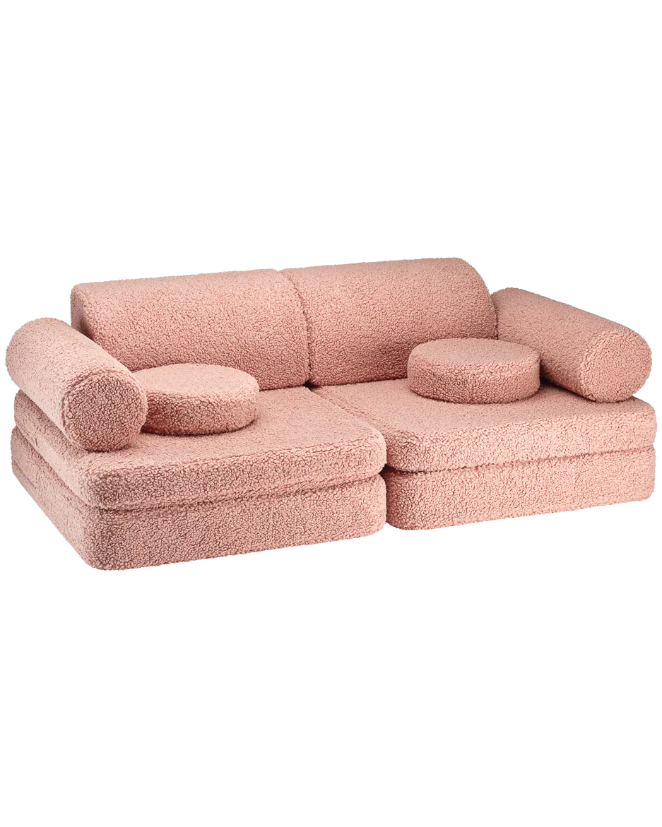 Wigiwama Settee Kids Sofa - Guava Boucle Wigiwama Settee Kids Sofa - Guava Boucle
