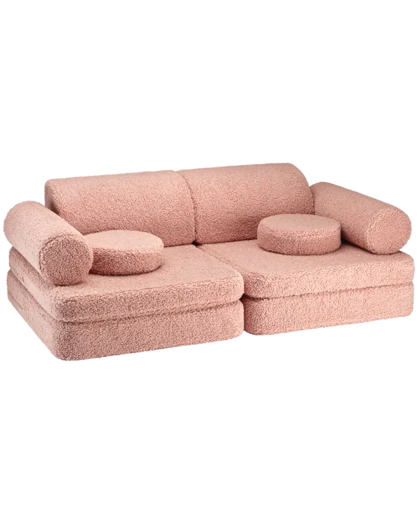 Wigiwama Settee Kids Sofa - Guava Boucle