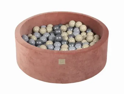 MeowBaby® Marsala Velvet Round Ball Pit + 200 balls