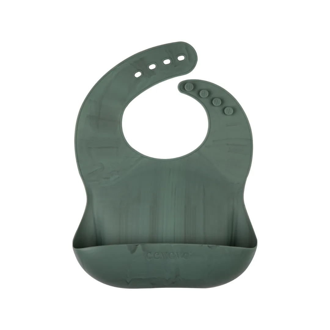 Eeveve Silicone Bib Marble Seiheki Green Eeveve Silicone Bib Marble Seiheki Green