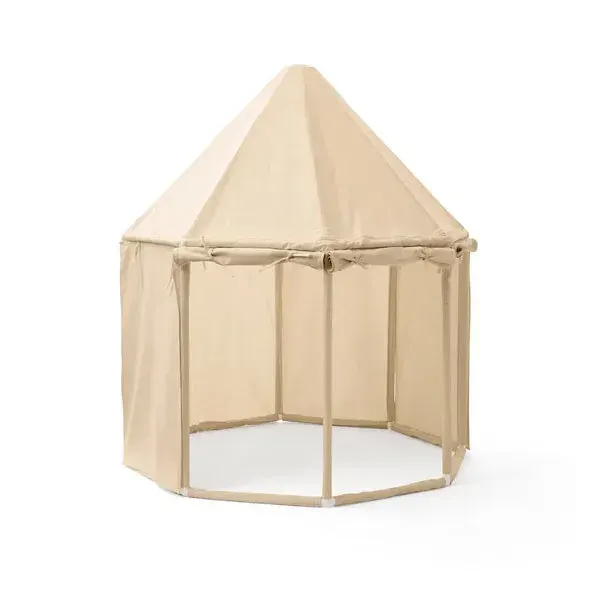 Kids Concept Pavilion Tent with Round Cotton Playmat Beige