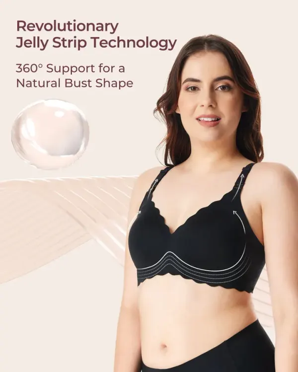 Momcozy Jelly Strip Support Nursing Bra Black S 2