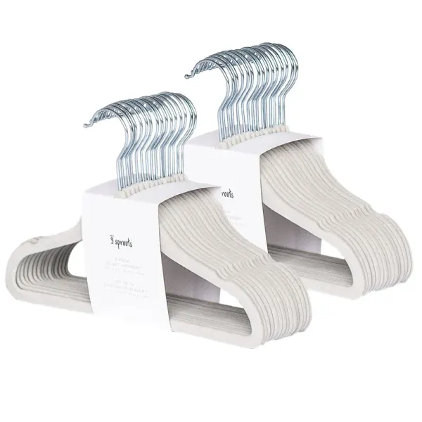 3 Sprouts grey velvet non slip hangers (15 per set)