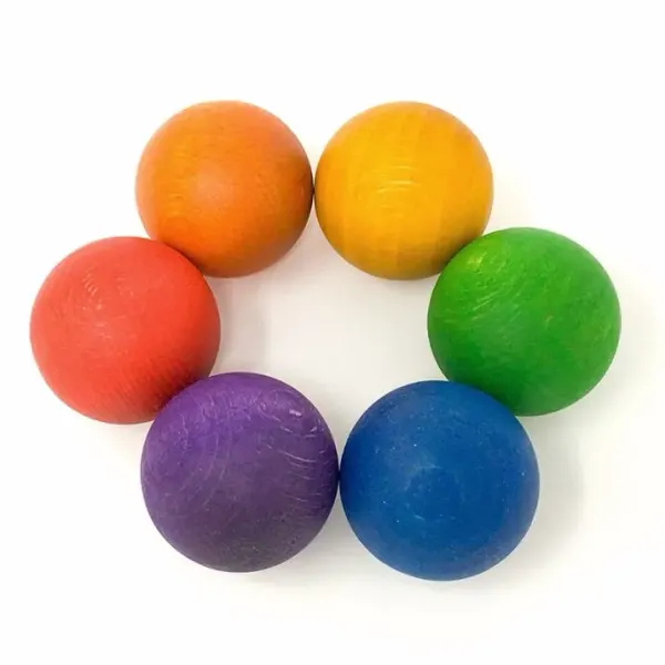 Grapat 6 Coloured Wooden Balls for Age 0+ months Grapat 6 Coloured Wooden Balls for Age 0+ months