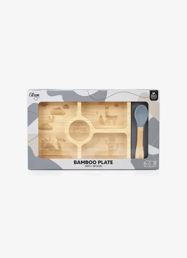 CITRON Bamboo Plate & Spoon with Suction 2