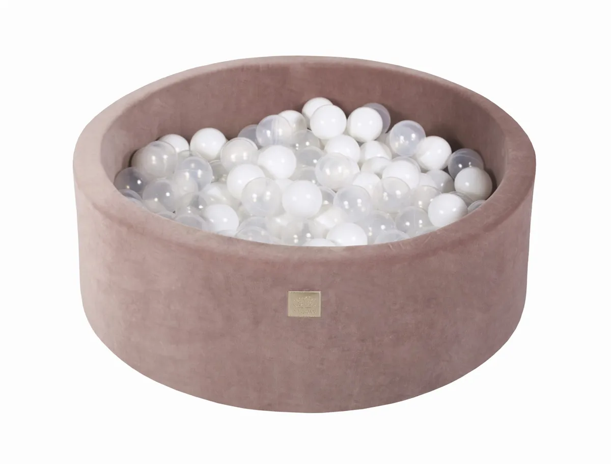 MeowBaby® Luxure Beige Velvet Round Ball Pit + 200 balls MeowBaby® Luxure Beige Velvet Round Ball Pit + 200 balls
