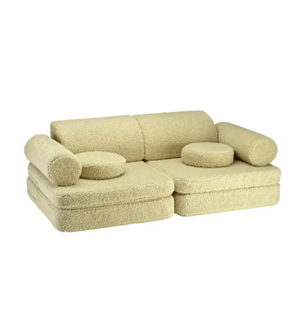 Wigiwama Settee Kids Sofa - Matcha Boucle