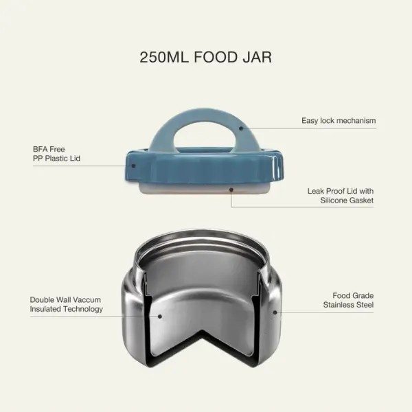 CITRON Insulated Food Jar 250ml - Green Khaki 2