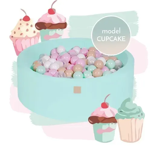 MeowBaby® Cupcake Velvet Round Ball Pit + 250 balls