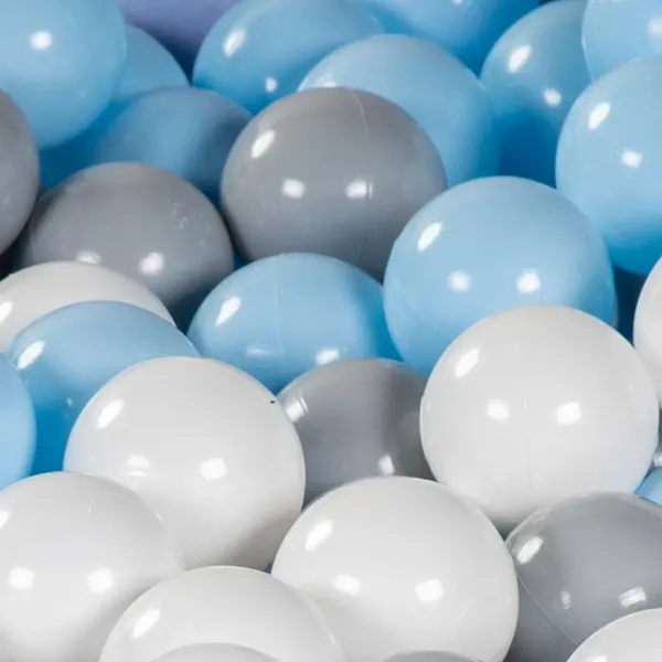 MeowBaby® Sky BabyBlue Velvet Ball Pit + 200 Balls(White/Baby Blue/Grey) 2